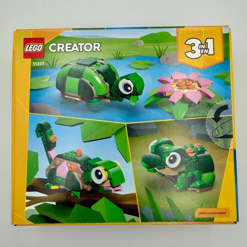LEGO Creator 3-in-1 Turtle with a Water Lily 31377 Building Toy 124 Pcs Set